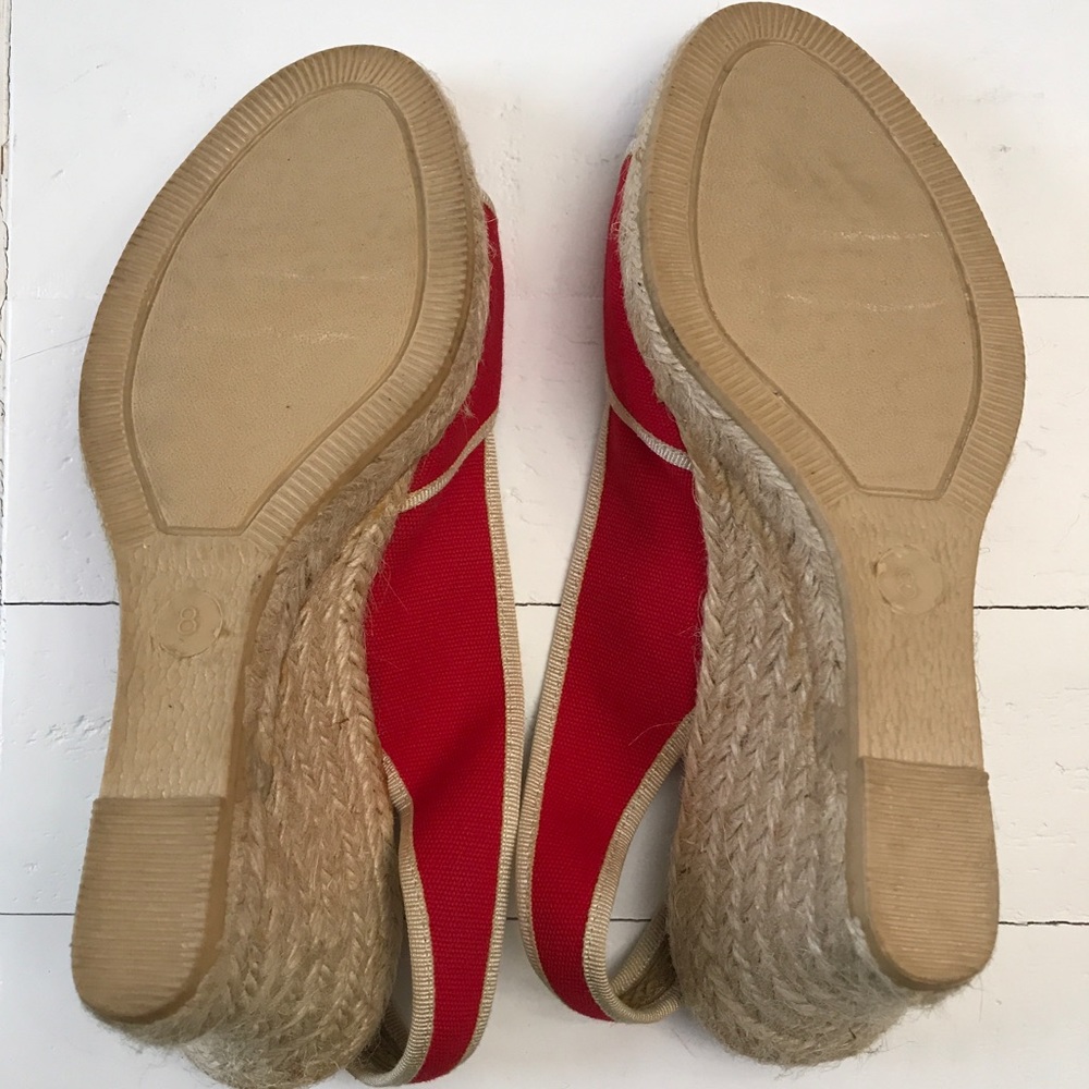 J. Crew Canvas & Raffia Wedges NWOT - Picture 4 of 7